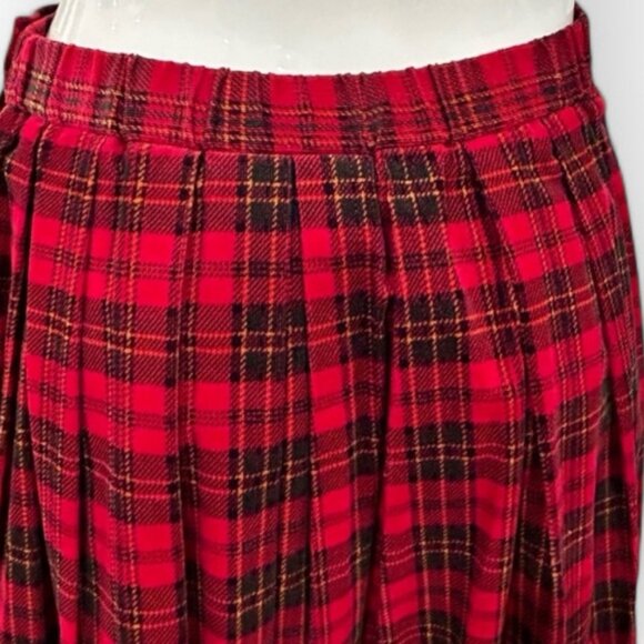 Vintage Susan Bristol Holiday Plaid Midi Kilt Skirt - Picture 7 of 15
